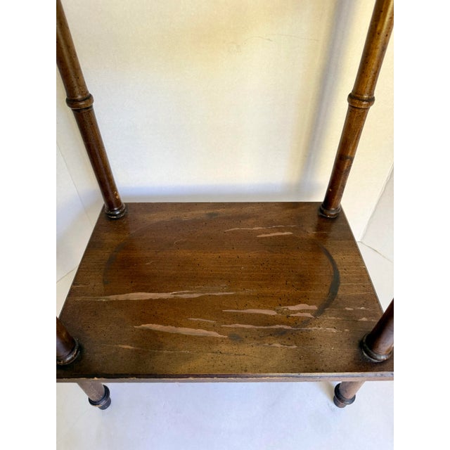 Traditional "Diplomat" Faux Bamboo and Green Metal Wastebasket by Brandt For Sale - Image 11 of 12