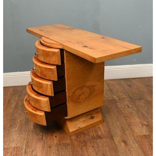 Art Deco Console Table in Blonde Maple, 1930s For Sale - Image 6 of 8