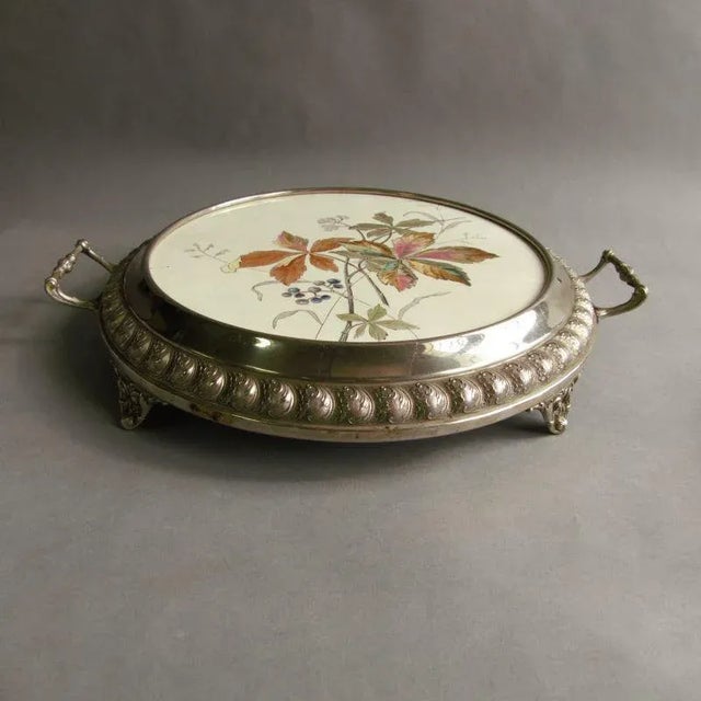 Antique Art Nouveau Ceramic Cake Plate For Sale - Image 4 of 6