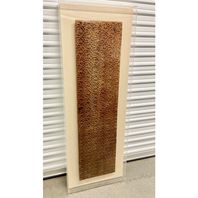 1900 - 1909 1900s Antique Indonesian Hand-Carved Teak Architectural Panel With Floral Decor Framed For Sale - Image 5 of 13