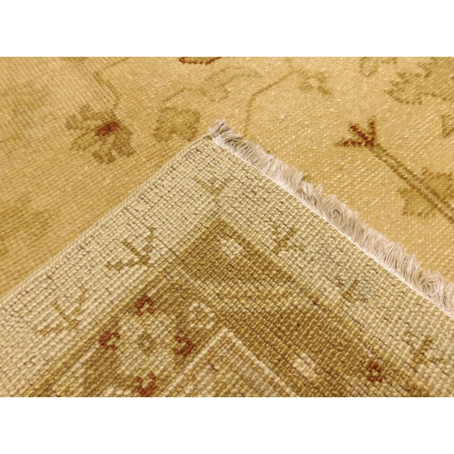 Textile Hand-Knotted Indian Rug of Oushak Design- 8'1"x 9'11" For Sale - Image 7 of 10