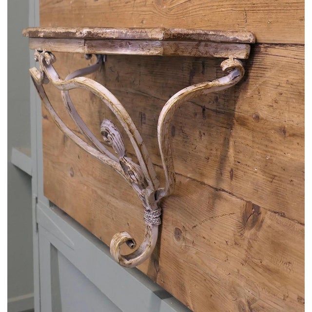 French Wrought Iron Console or Hall Shelf For Sale - Image 3 of 8