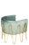 Materials: Stainless steel, velvet Measurements : 29.5"w x 33"d x 28.5" h, 30 pounds Seat height: 18" Color : Gold, green