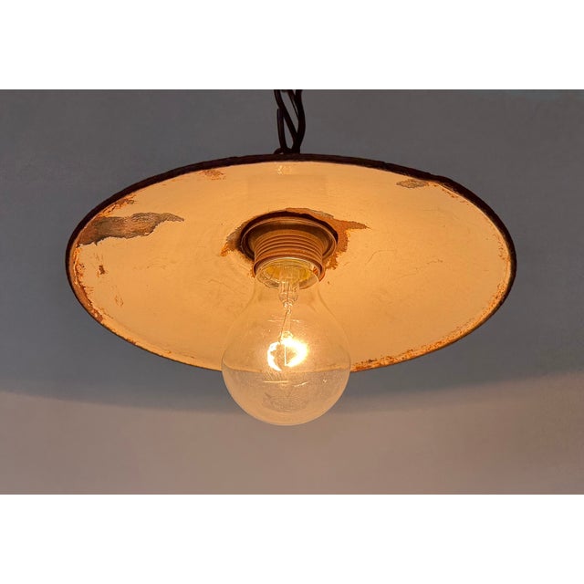 Industrial Green Enamel Light, 1950s For Sale - Image 10 of 17