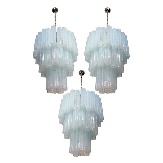 Each chandelier includes precious 48 Tronchi Murano glass 30 has cm long. Measures: Diameter 65 cm, height 75 cm. 14...