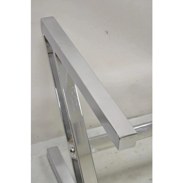 Vintage Mid Century Modern Chrome Frame Z Shaped Metal Desk Dining Table Base For Sale - Image 4 of 11