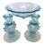 Fostoria "Baroque Blue" Bowl W/Matching Candle Holders-Set of 3 For Sale