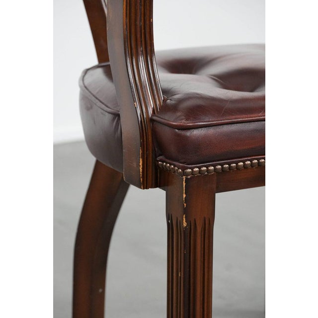 English Style Dark Brown Cowhide Chesterfield Chair For Sale - Image 11 of 13