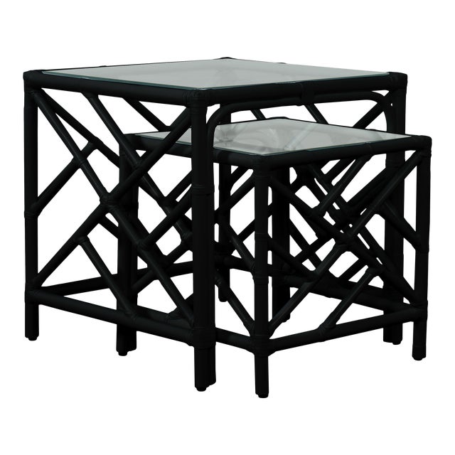 Chippendale Nesting Tables - Black For Sale