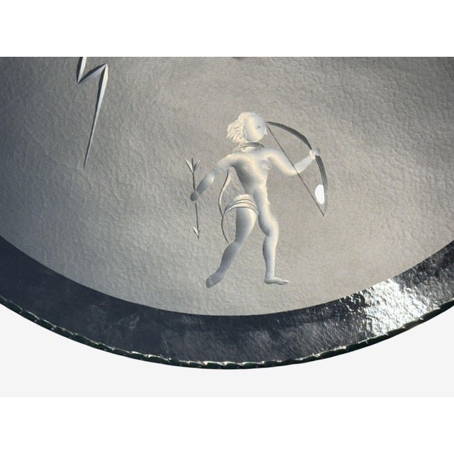 Metal Swedish Modern, Raw Glass, Metal, Pendant Light, Sweden, 1940s, Unwired For Sale - Image 7 of 12