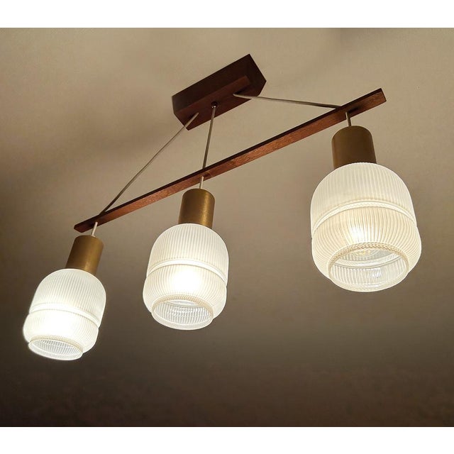 Danish Pendant Light in Glass and Teak, 1960s For Sale - Image 16 of 18