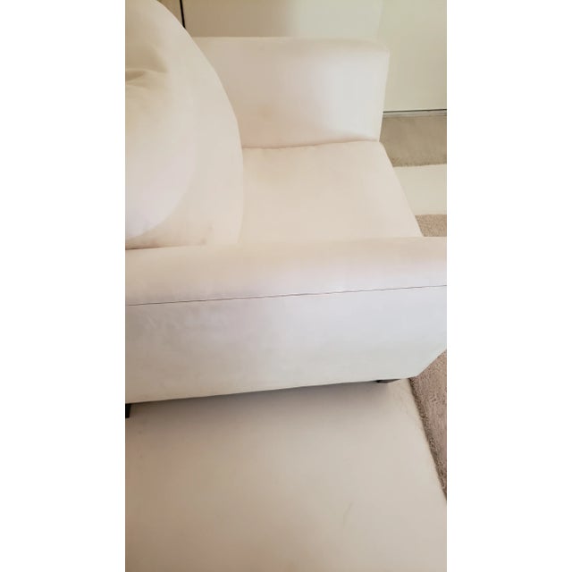 Textile Custom Made White Deep Armchair For Sale - Image 7 of 9