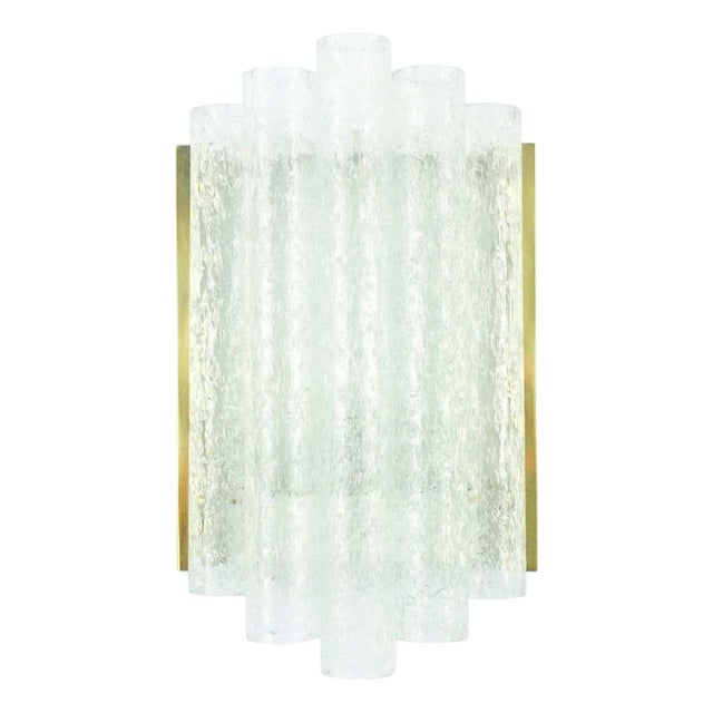 Mid-Century Modern Ice Glass Wall Light from Doria Leuchten, Germany, 1960s For Sale