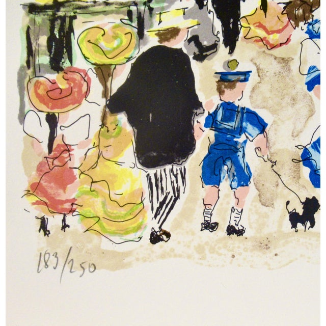 Late 20th Century Urbain Huchet Paris, Place Du Tertre C. 1980 Reproduction Print For Sale - Image 5 of 5