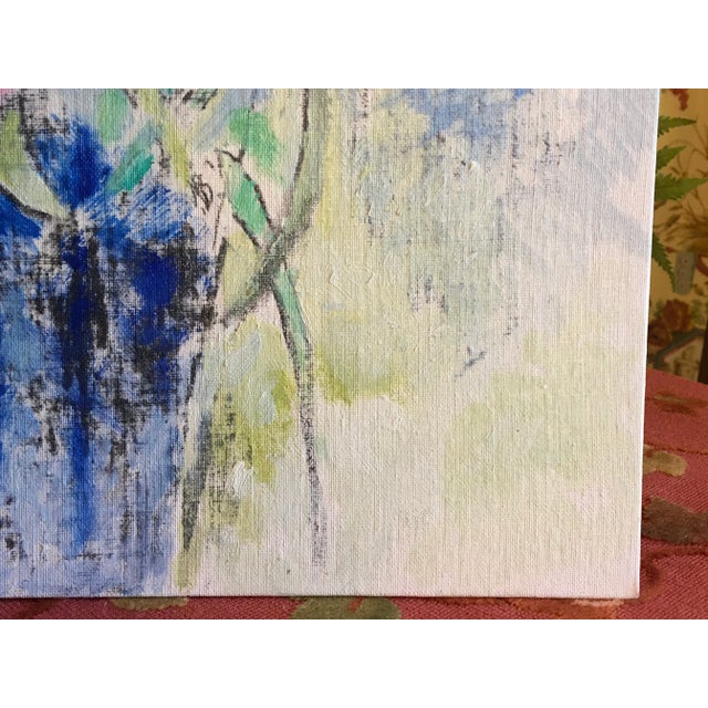 Pink Vintage French Original Pink Floral Oil Painting For Sale - Image 8 of 10