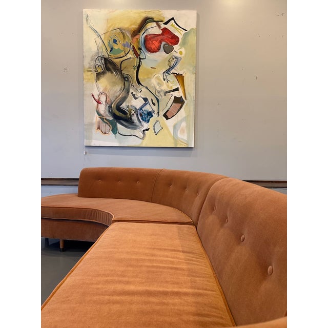 Peach 1950's Peach Sectional For Sale - Image 8 of 12