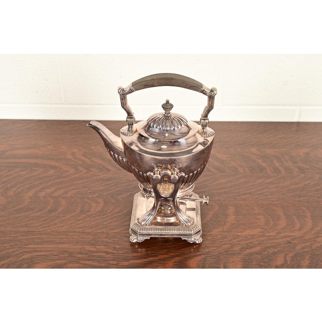 A gorgeous antique Art Deco or Victorian silver soldered tea kettle or coffee pot with boiler By Tiffany & Co. USA, Circa...