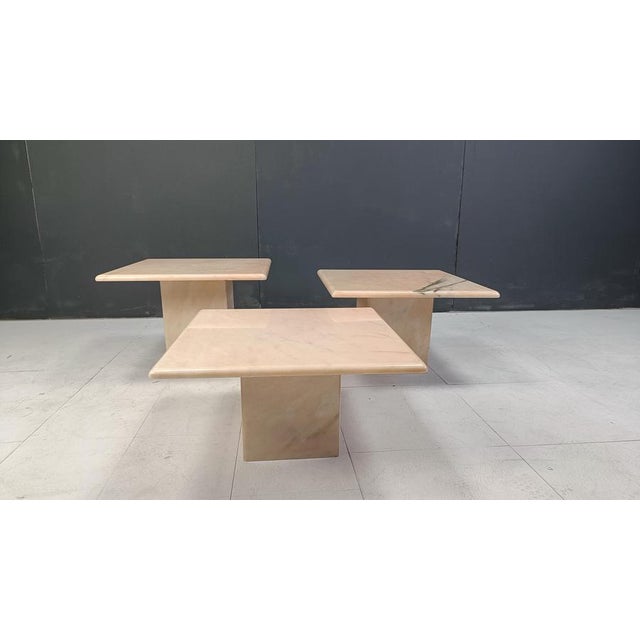 Vintage Marble Nesting Tables, 1970s, Set of 3 For Sale - Image 10 of 11