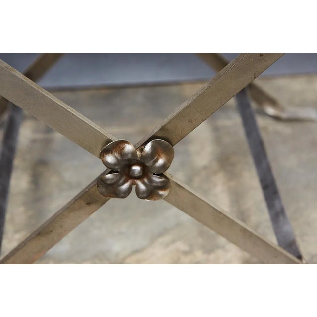 1920s Metal Stool With Griffin Detail For Sale - Image 4 of 5