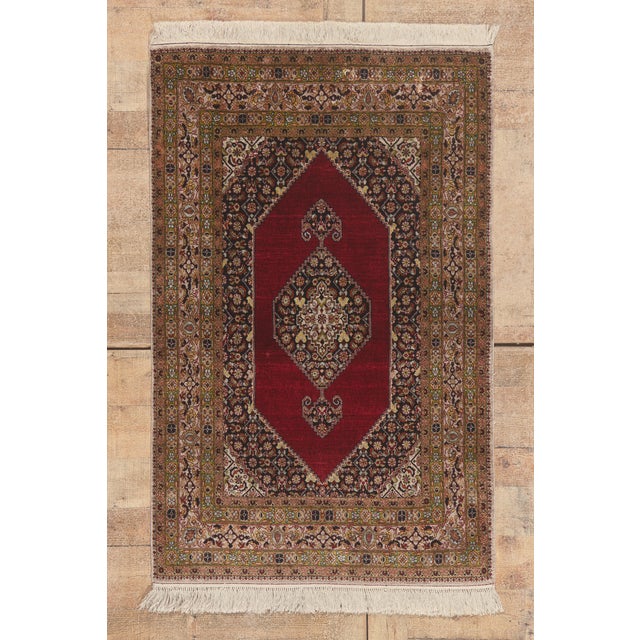 Vintage Persian Qum Rug, 03'01 X 04'09 For Sale - Image 10 of 10