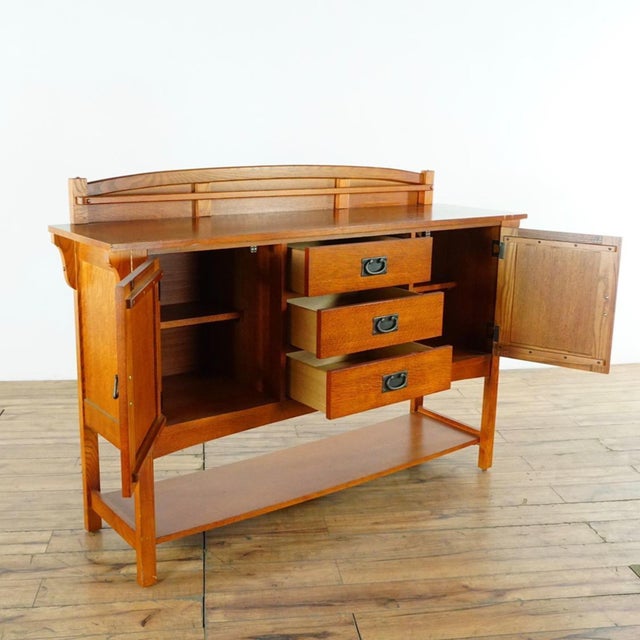 Mission Style Basset Oak Sideboard | Chairish
