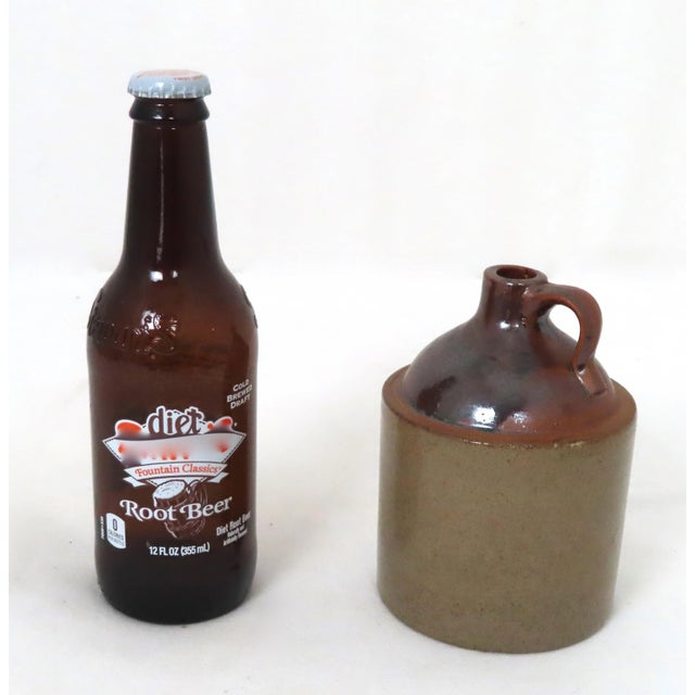 This is a very nice & unusual Antique Early American Stoneware Liquor- Spirits Jug. Very Small Size - Approx. my Guess...