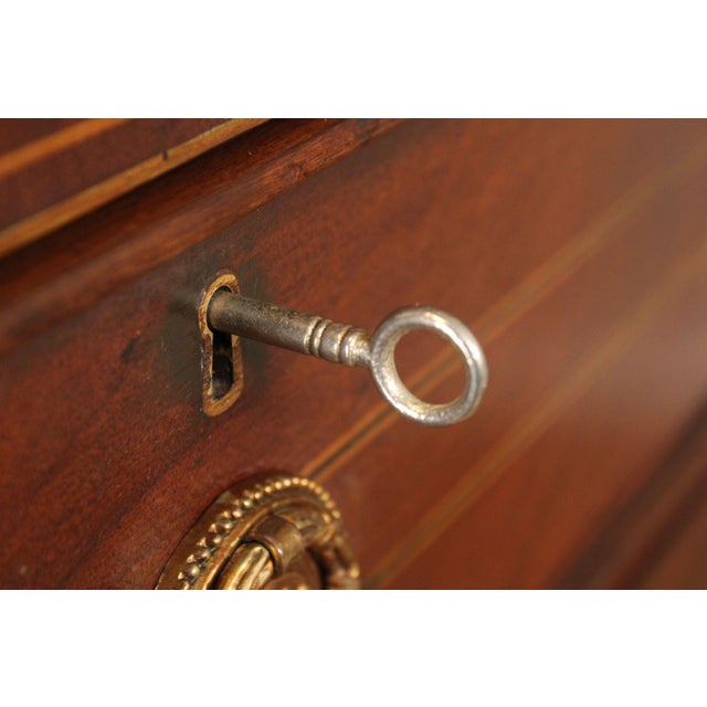 Edwardian Style Custom Mahogany Inlaid High Chest Of Drawers For Sale - Image 13 of 18