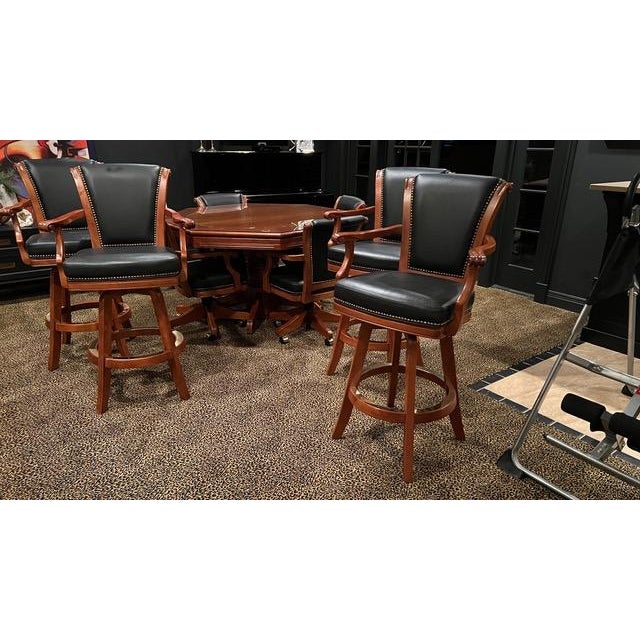 Luxury Darafeev Riviera Poker Dining Set, Includes 4 Chairs, 4 Stools, Complete Designer Game Room For Sale - Image 4 of 9