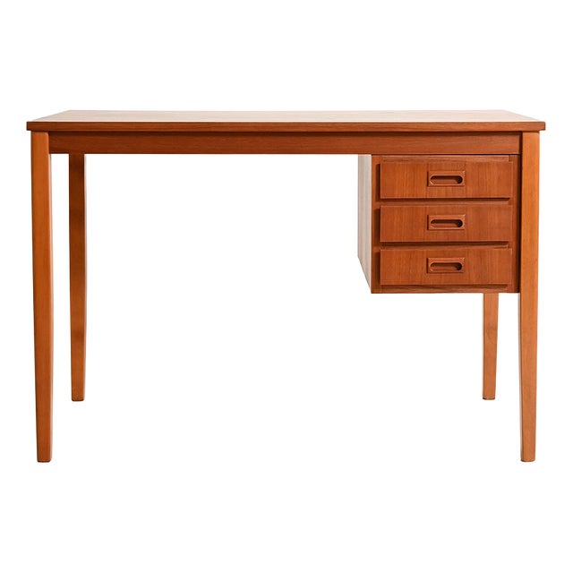 Scandinavian Teak Desk with Movable Drawers, 1960s For Sale
