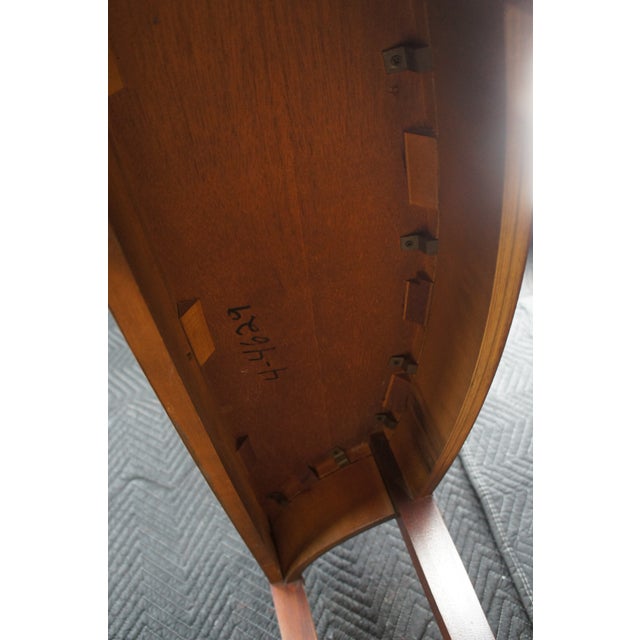 Vintage Federal Style Mahogany Marquetry Inlaid Demilune Console Hall Table For Sale - Image 13 of 13