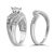 Contemporary .925 Sterling Silver 1/3 Cttw Round Diamond Crisscross Engagement Ring Bridal Set (H-I Color, I1-I2 Clarity ) - Size 8 For Sale - Image 3 of 6
