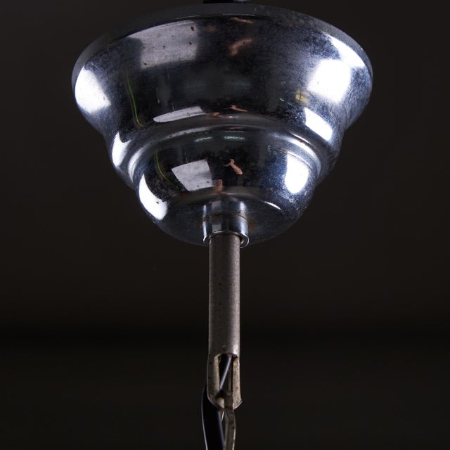 Art Deco Dappled Glass Cuboid Pendant, 1960s For Sale - Image 10 of 12