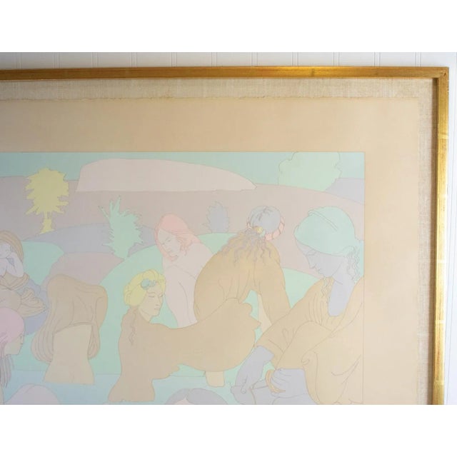 1970s Milton Glaser – Signed, Dated & Numbered 2/100 Original 1976 Serigraph Print "Bathers at the Brera" For Sale - Image 5 of 12