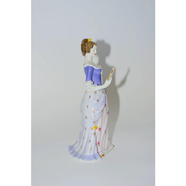 Holloháza Porcelain Figurine Lady With Mirror For Sale - Image 9 of 11