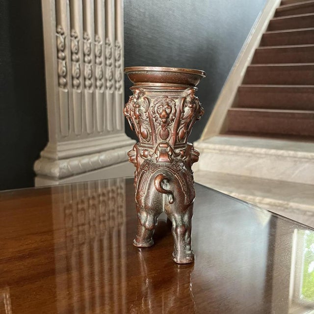 Asian Bronze Incense / Perfume Burner or Oil Lamp, Early 19th Century For Sale - Image 14 of 15