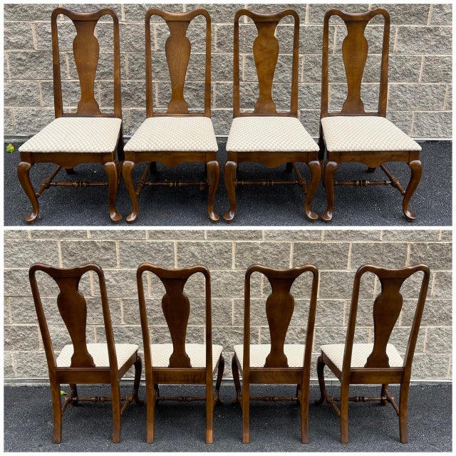 Ethan Allen Classic Manor Queen Anne Maple Dining Chairs Set of 6