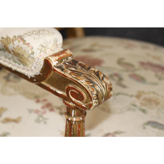Pair 19th C. French Louis XVI Style Carved Giltwood Armchairs For Sale - Image 15 of 18