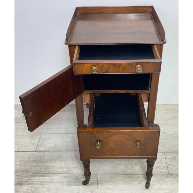 English Late 19th Century George III Mahogany Bedside Nightstand, English C1820 For Sale - Image 3 of 8