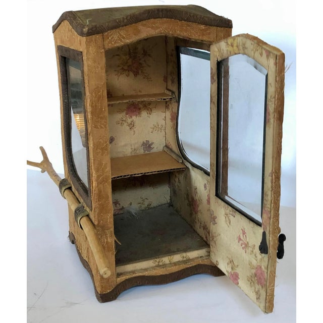 I’m guessing early 20th century, but could be late 19th, this miniature hand made French sedan has beveled windows on both...