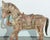 Brown Pair of Monumental Indian Polychrome Carved Wood Horses on Wheels, 19th C. For Sale - Image 8 of 17