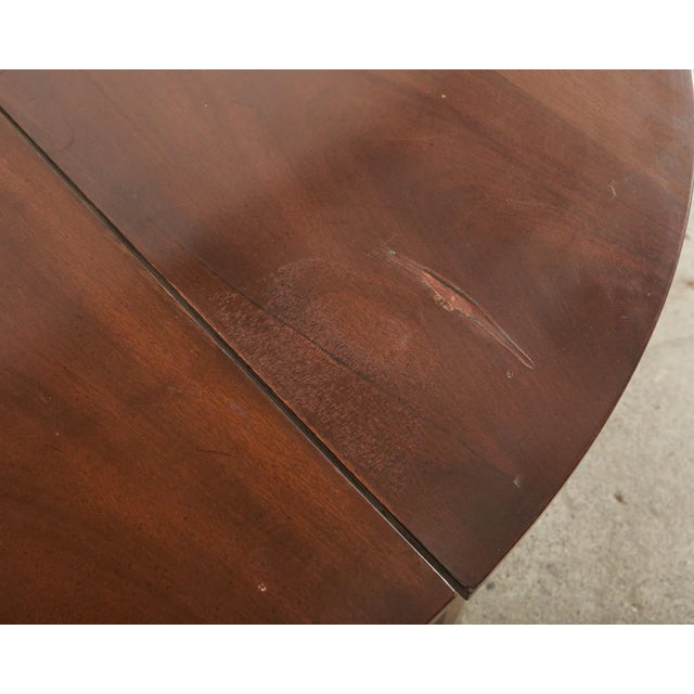 English Georgian Style Banquet Dining Table With Demilune Ends For Sale - Image 10 of 12