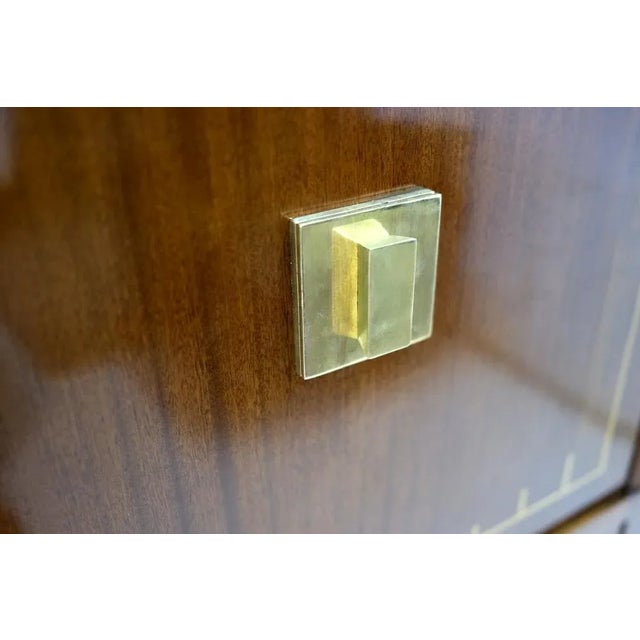 Wood Art Deco Dominique Secretary Desk with Keyhole in the Fitting, 1930s For Sale - Image 7 of 12