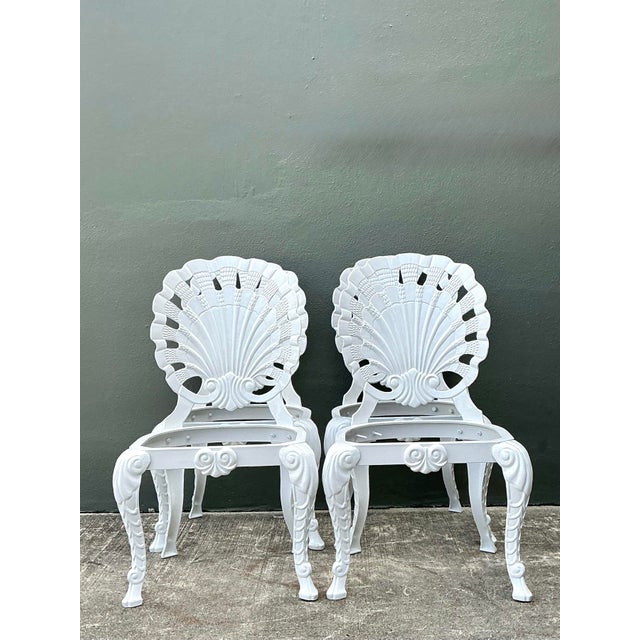 Vintage Regency Cast Aluminum Dining Chairs - Set of 4 For Sale - Image 11 of 12