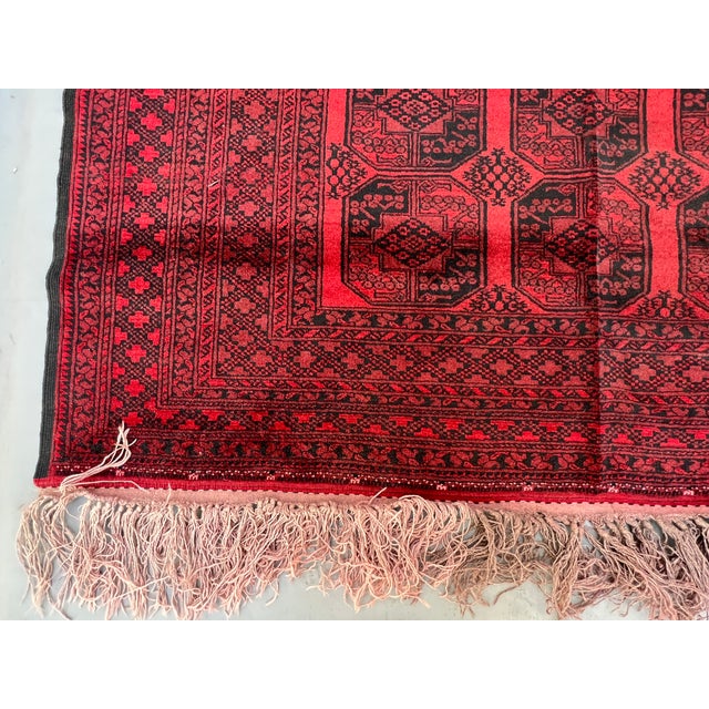 Vintage Afghan Turkmen Ersari Bokhara Gul Rug - 8'6" X 6'6" For Sale - Image 4 of 12