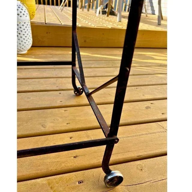 Early 1900s Industrial, Two-Tier Bar Cart by Fulton Manufacturing Co., Bay City, Michigan For Sale - Image 6 of 12