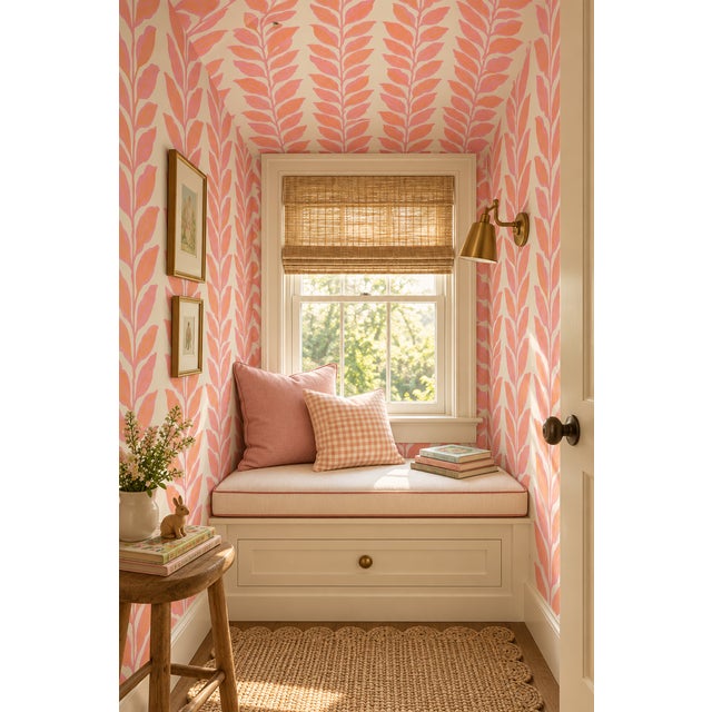 Bring a burst of joy to your walls with our Garden Leaf Stripe Wallpaper, a classic stripe reimagined with hand-painted...