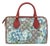 Gucci Gg Blooms Gg Supreme Floral Blue and Red Small Boston Shoulder Bag For Sale