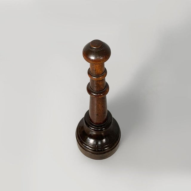 Italian Round Doorstop in Turned Wood, 1930s For Sale - Image 3 of 11