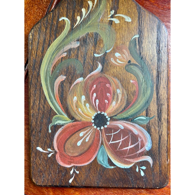 Midcentury Hand-Painted Wooden Cutting Board For Sale - Image 4 of 6