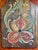 Midcentury Hand-Painted Wooden Cutting Board For Sale - Image 4 of 6